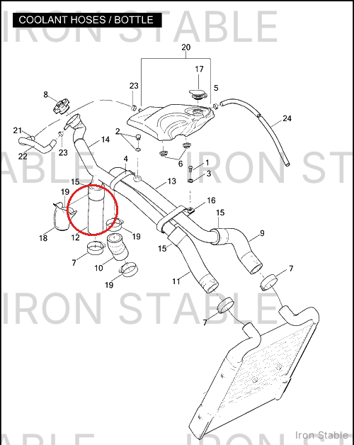 Harley-Davidson Coolant Hose, Engine In, Rear