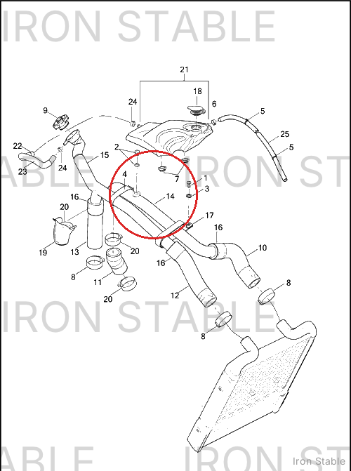 Harley-Davidson Pipe, Coolant, Eng Out