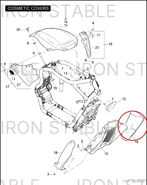 Harley-Davidson Cover, Lh/Rad Side, Vrscf, Vrs