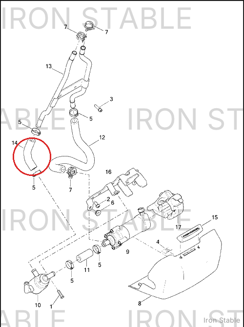 Harley-Davidson Hose, Eng-To-Thermostat