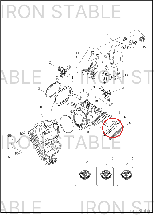Harley-Davidson Throt Body-Intk Sub-Component, Flan