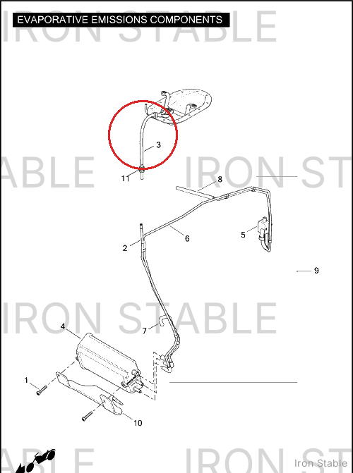 Harley-Davidson Vent Hose Assembly, F'tank-To-Com Pt