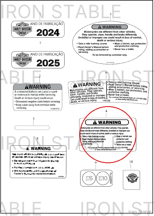 Harley-Davidson Label, Air Cleaner Warning