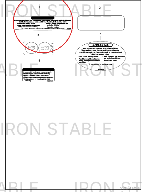 Harley-Davidson Warn Label, A-C, Blk, Slvr Ltrg, N