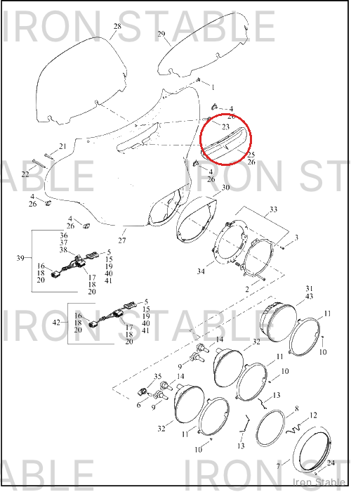 Harley-Davidson Bezel, Air Duct, Outer-Frng