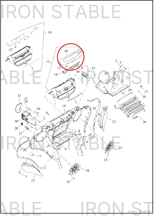 Harley-Davidson Bezel, Air Duct, Inner Fairing