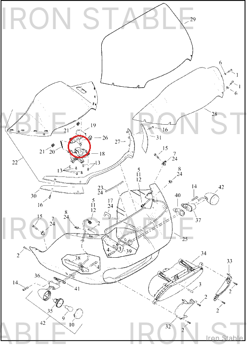 Harley-Davidson Mechanism Housing, Top Duct