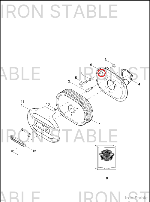 Harley-Davidson Backplate, A-C, Black