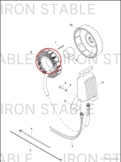 Harley-Davidson Stator Assembly, X