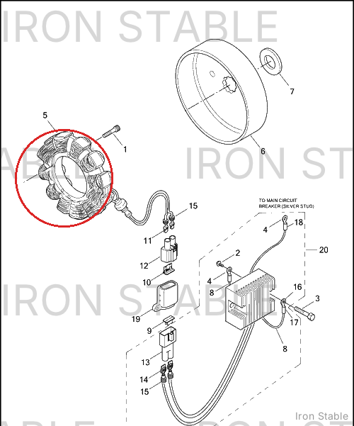 Harley-Davidson Stator Assembly, Single Phase