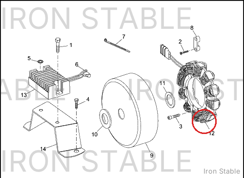 Harley-Davidson Stator Assembly, 32 Amp, Single Phase