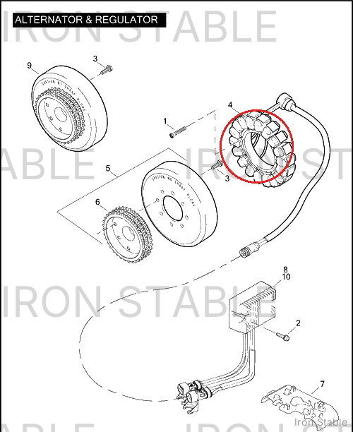 Harley-Davidson Stator Assembly, 30 Amp