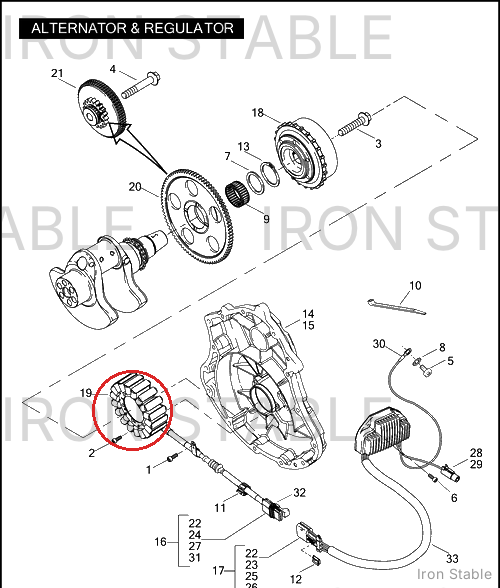 Harley-Davidson Stator Assembly, X