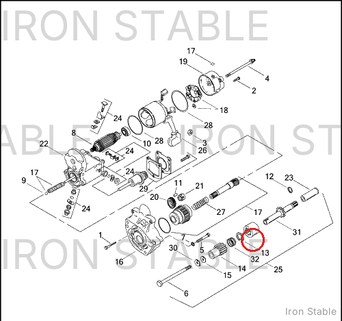 Harley-Davidson Starter Motor Assembly, 1.4kw/Black