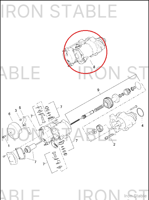 Harley-Davidson Starter Motor, Pntd Blk