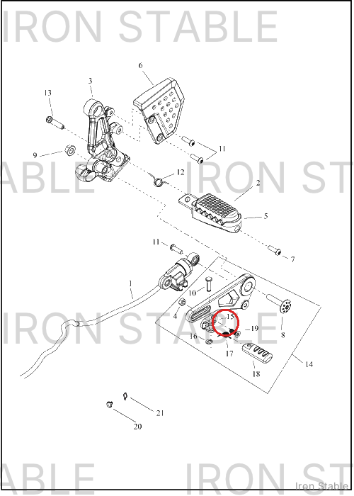 Harley-Davidson Pedal, Shf, Clevis, Adj