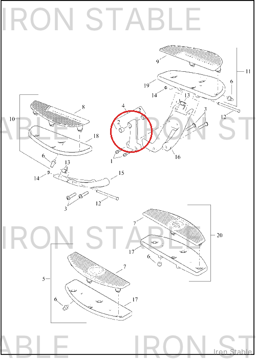 Harley-Davidson Sub-Assembly, Shf Lvr, Bracket Mt, Ftbr