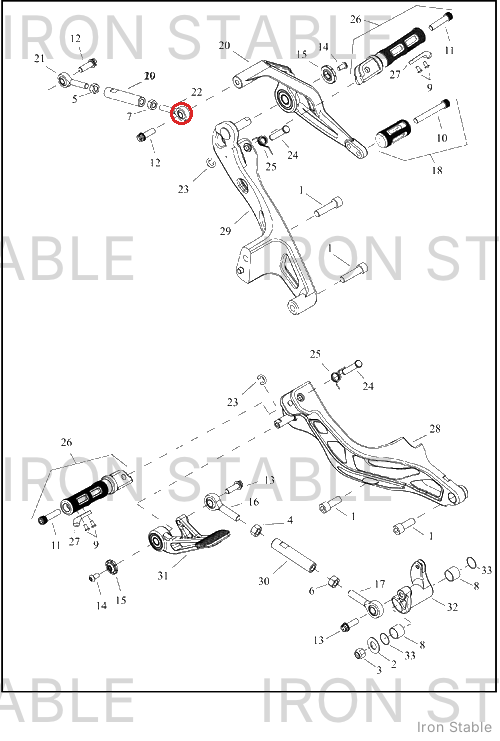 Harley-Davidson Rod End, Shf Lkge, Lh Thd, Mid