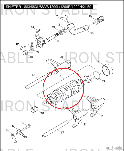 Harley-Davidson Shifter Drum Assembly