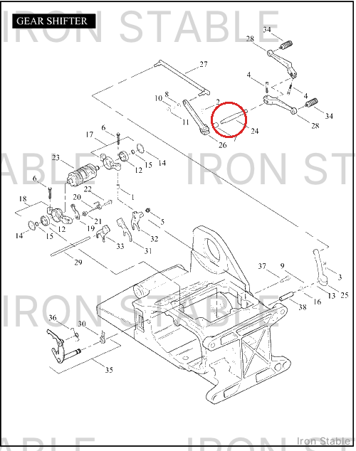 Harley-Davidson Shaft, Gearshift Lever