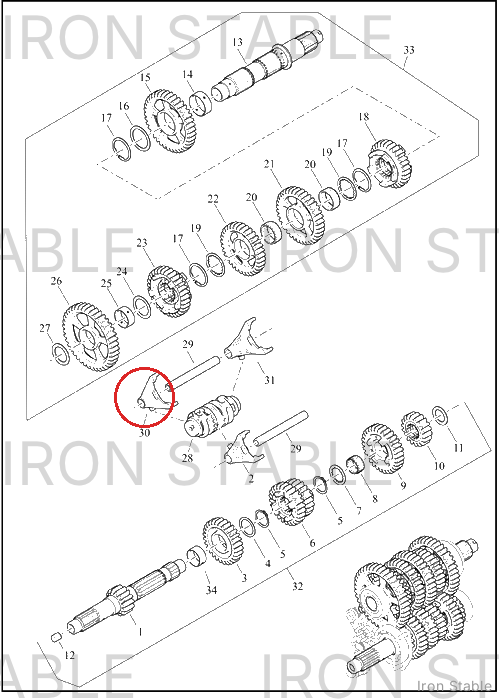 Harley-Davidson Fork, Shftr, 1st/4th