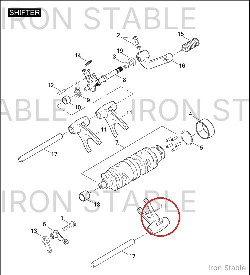 Harley-Davidson Shifter Fork Assembly