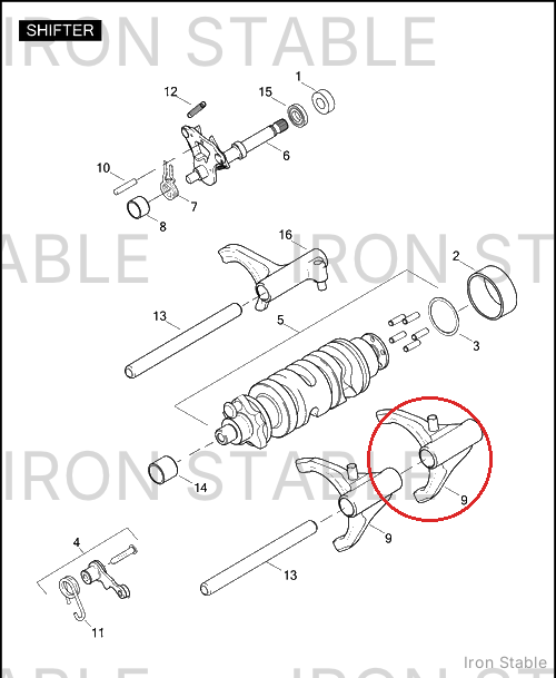 Harley-Davidson Shifter Fork Assembly