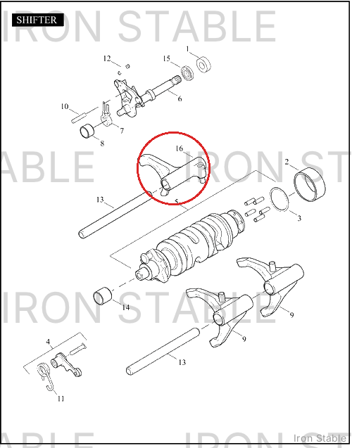 Harley-Davidson Shifter Fork Assembly
