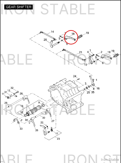 Harley-Davidson Shifter Lever Assembly
