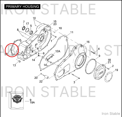 Harley-Davidson Gasket, Prim Hsg-To-C'case/Blac