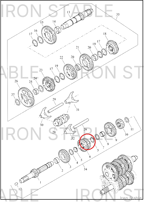 Harley-Davidson Gear, Xmsn, 3rd/4th, Input Shaft