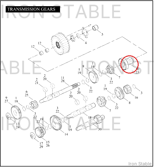 Harley-Davidson 5th-Gear, M'shaft