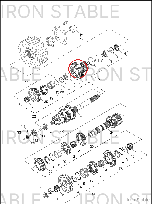 Harley-Davidson Output Gear Assembly, Driven