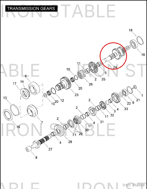 Harley-Davidson Mainshaft, Xmsn, X
