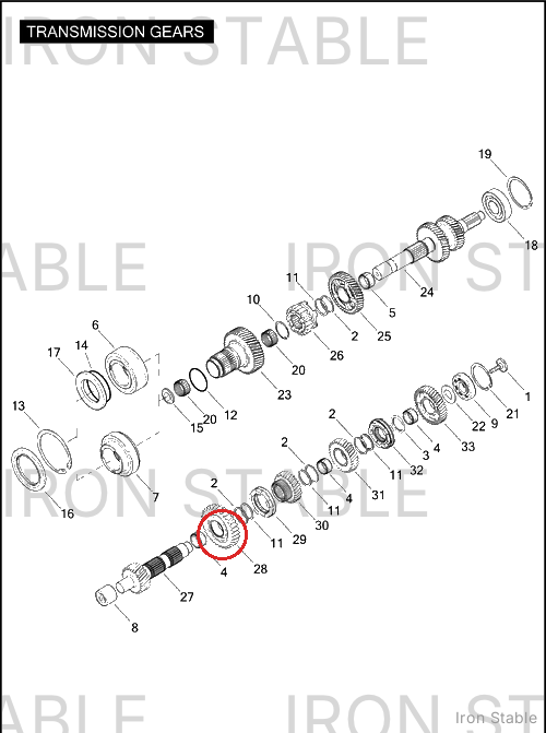 Harley-Davidson Countershaft, Xmsn, X