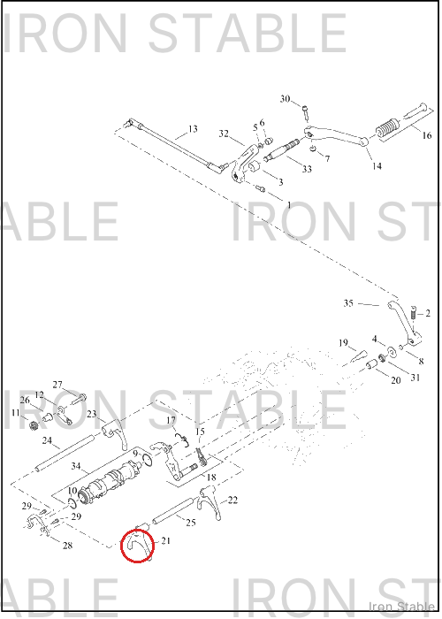 Harley-Davidson Fork, Shftr, 1st/2nd