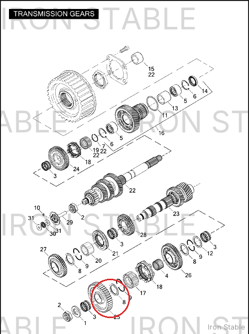 Harley-Davidson Countershaft, Xmsn, 1st Gear