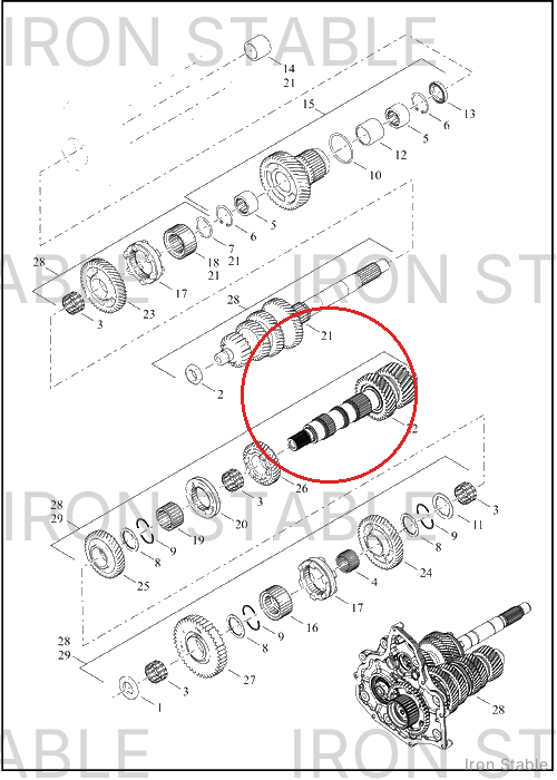 Harley-Davidson Countershaft, Xmsn, Pressfit Ass