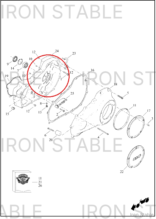 Harley-Davidson Housing, Inr Pri, Assembly, Black