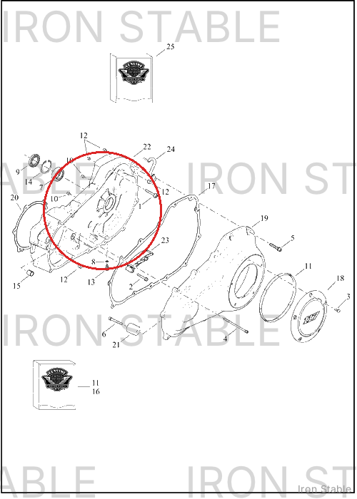 Harley-Davidson Housing, Inr Pri, Assembly, Black Gra