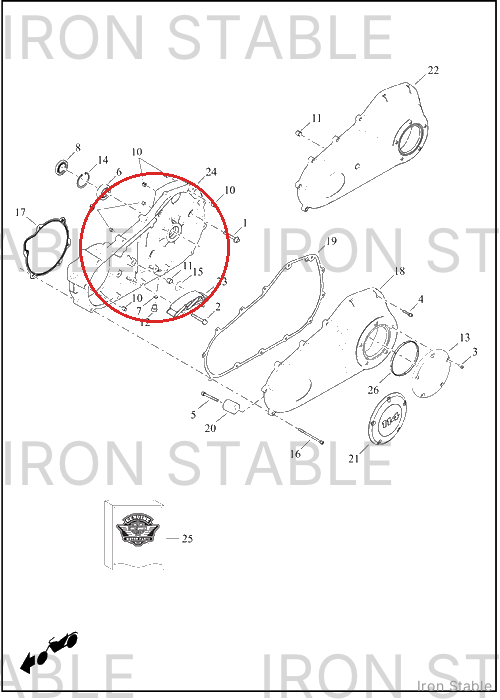 Harley-Davidson Housing, Inr Pri, Sub-Assembly, Black
