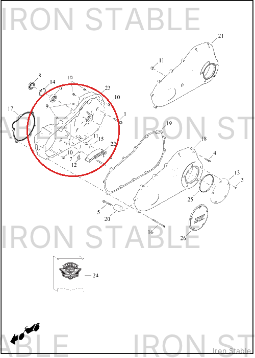 Harley-Davidson Housing, Inr Pri, Sub-Assembly, Gray, 