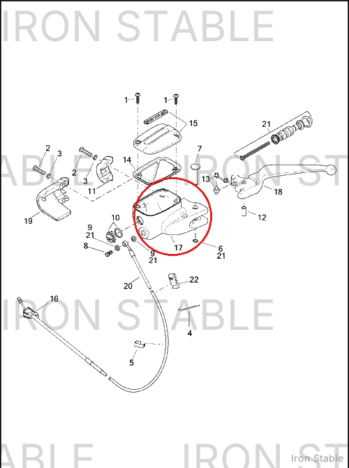 Harley-Davidson Cylinder, Cl Lvr Ma, W/Lvr, Blk