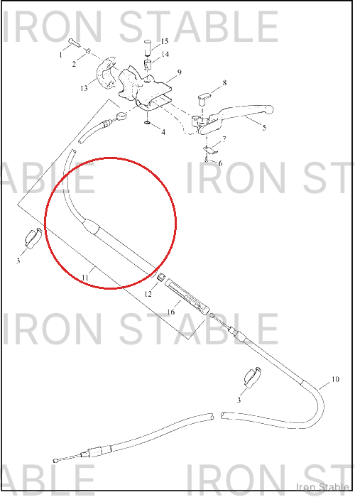 Harley-Davidson Cable, Cl, 2pc, Upper
