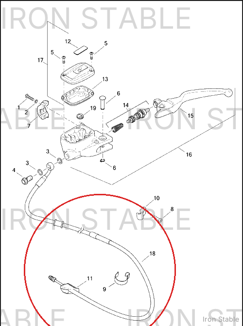 Harley-Davidson Hose, Clutch, Hydraulic
