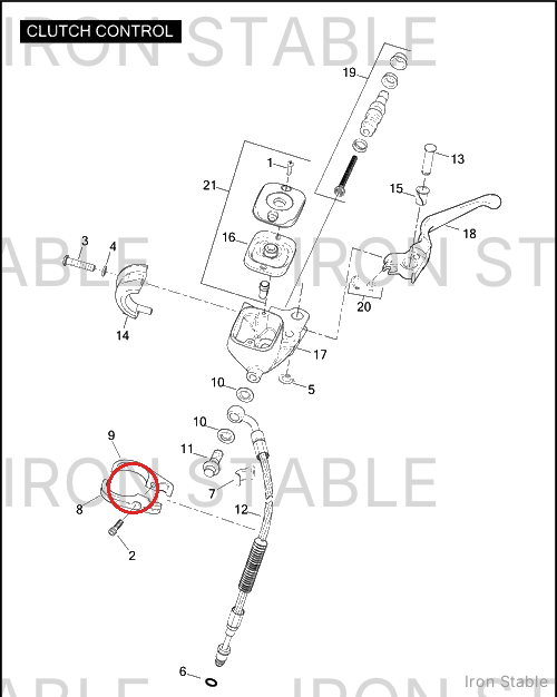 Harley-Davidson Bottom, Cable Clamp, Billet