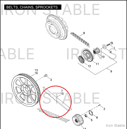 Harley-Davidson Belt, Sec Drv, 130t, X7n, 1 In.wid