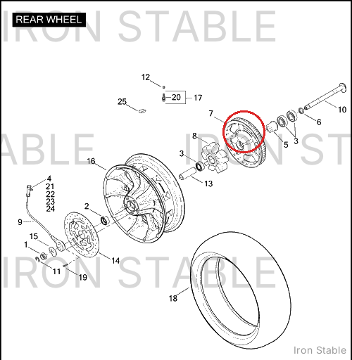 Harley-Davidson Sprocket/Bearing Assembly, 68t/Fnl D