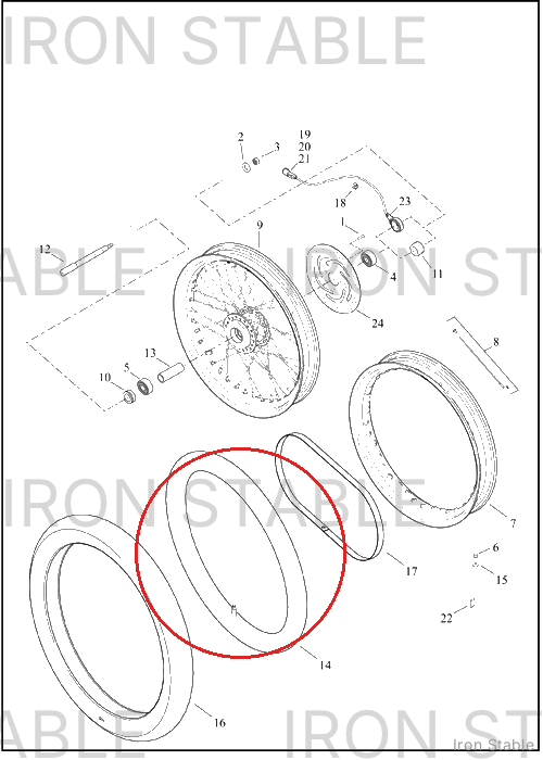 Harley-Davidson Inr-Tube, 16 In, Mich, Offvlv(Po)