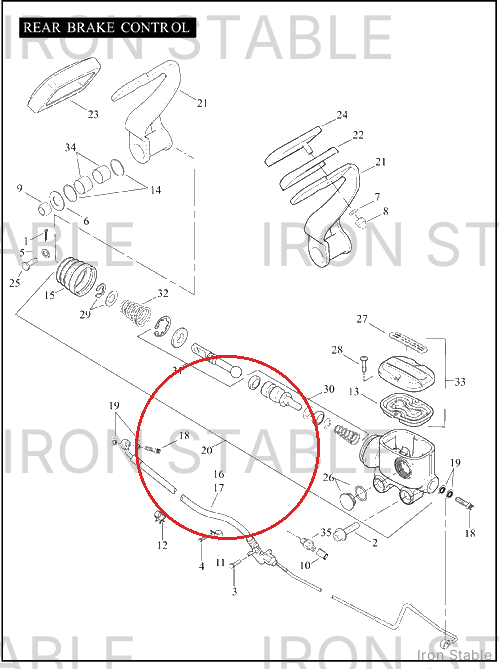 Harley-Davidson Brakeline, Rr/Master Cyl-To-Abs U